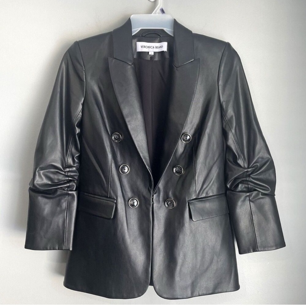 Veronica Beard 100% Leather Blazer Jacket
